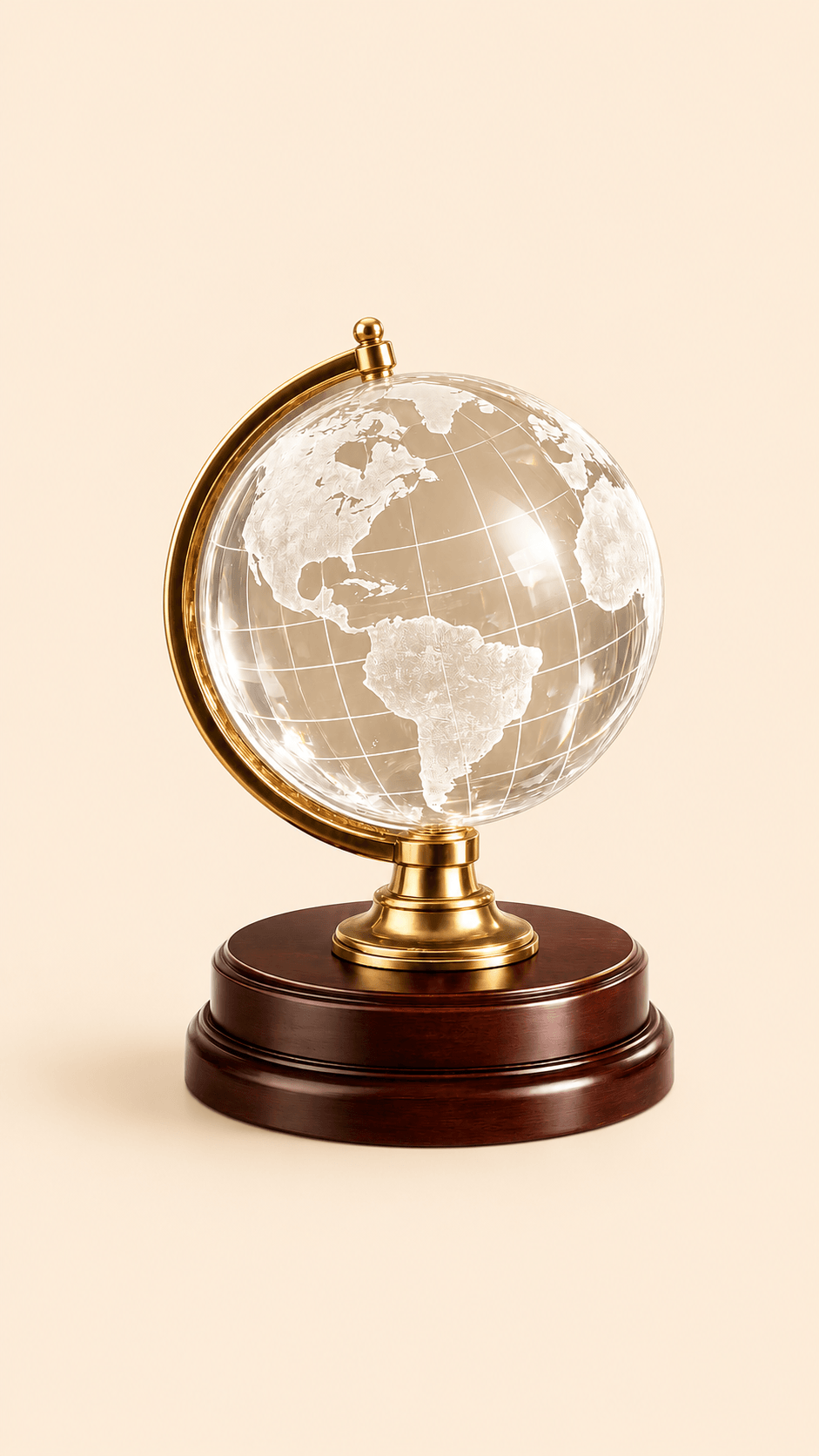 Crystal globe on cream silk — a global perspective on private wealth
